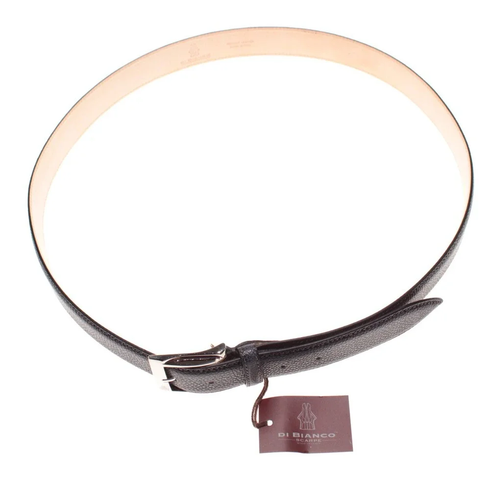 Di Bianco NWT Cut to Size Dress Belt In Solid Gray Pebbled Leather One Size